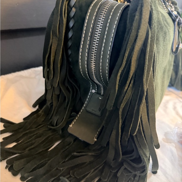 Coach Rogue 25 Whiplash Fringe Suede Bag | 1941 Collection | Olive Green - Picture 3 of 8